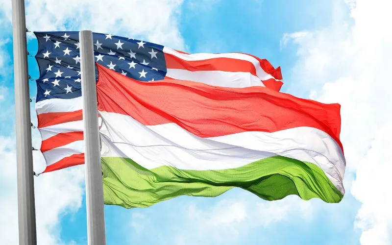 Hungary & USA Flags